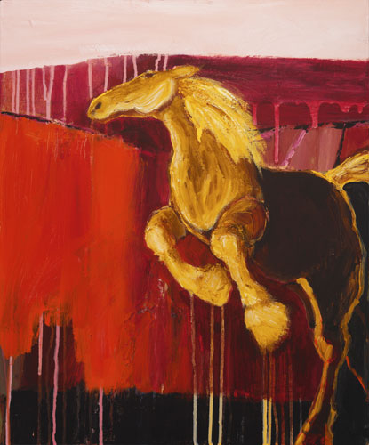 horse running in the fields