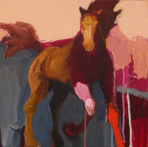 horse with red leg