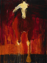 horse running in the light
